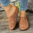 thumbnail image 5 of Women's Wide Width Perforated Mule Flats, Closed Toe Faux Leather Cutout Slippers, Comfortable Casual Summer Shoes for Daily & Outdoor Wear, Multi-Color, 5 of 7