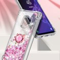 thumbnail image 5 of Nagebee Case for Samsung Galaxy S9 with Screen Protector (3D Curved Full Coverage), Glitter Sparkle Liquid Floating Diamond Bling [Ring Holder & Wrist Strap] Women Cute Case (Rose Gold), 5 of 6