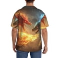 thumbnail image 3 of Kdxio Men's Hawaiian Shirt for Men Short Sleeve Shirt Red And Blue Fire Dragon B Summer Casual Holiday Beach Button Down T-Shirts, 3 of 5