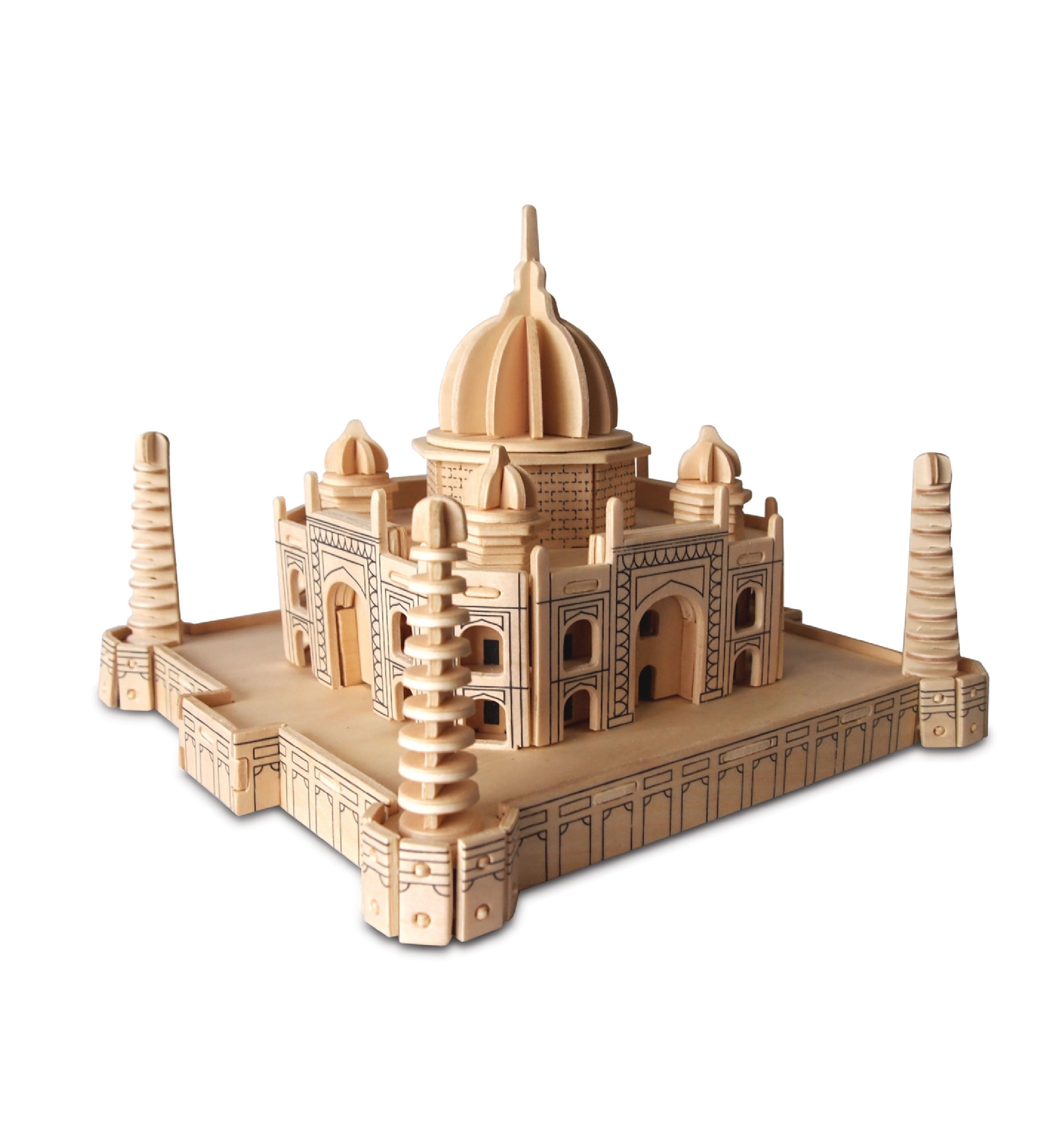 Puzzled 3D Puzzle Taj Mahal Wood Craft Construction Model Kit, Fun Unique & Educational DIY