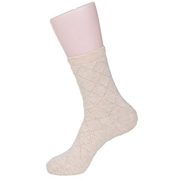 Meso Men's 2 Pairs Extra Thick Wool Blend Socks Diamond Color Size 9-11Beige