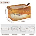 thumbnail image 2 of 2pcs Foldable Iron Frame Storage Basket Open Basket Bins Versatile Organizer for Laundry Bathroom Closet 16.9” x 11.4” x 10” Pumpkins and Leaves, 2 of 7