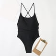thumbnail image 5 of Sngxgn Women's Swimsuit Bathing Suit V Neck Ruffled Swimwear Adjustable Straps(Black,L), 5 of 6