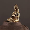 thumbnail image 2 of JONJUMP Mini Portable Vintage Brass Buddha Statue Pocket Sitting Buddha Figure Sculpture Home Office Desk Decorative Ornament, 2 of 5