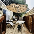 thumbnail image 2 of Spaco 13 Feet Large Patio Umbrella for Outdoor, Outdoor Double-Sided Table Market Umbrella with Crank Handle, Coffee, 2 of 13