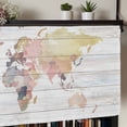 thumbnail image 5 of World Map Rod Pocket Curtain Valance, Farmhouse Abstract Illustration Wooden Grain Farmhouse Window Valance for Living Room, Bedroom, Kitchen 42"W x 18"L, 5 of 9