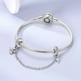 thumbnail image 4 of MULA 925 Sterling Silver DIY Charm Safety Chain fit Bracelet 5A Zircon Guardian of Love for Women Jewelry Making, 4 of 5