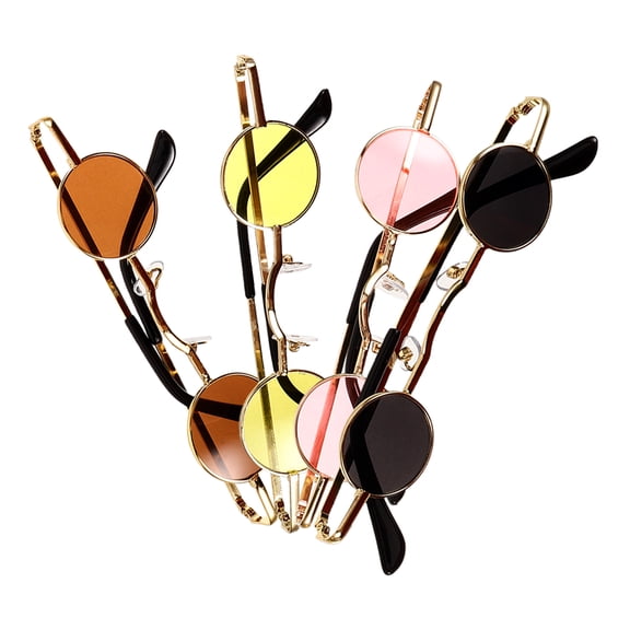 TABLZONE Small Round Sunglasses Assorted Color Stylish Lightweight Plastic Metal