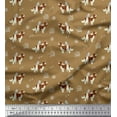 thumbnail image 1 of Soimoi Brown Cotton Voile Fabric Bird,Paw & Cocker Spaniel Dog Printed Craft Fabric by the Yard 56 Inch Wide, 1 of 3