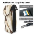 thumbnail image 2 of Cross-Body Bag Flip Phone Bag 7.6inx4.9in Durable Waterproof Pu Leather Small Size But Spacious Magnet Button Tan Geometric Lines_1, 2 of 5