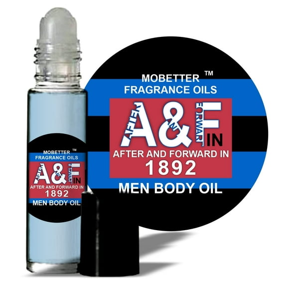 MOBETTER FRAGRANCE OILS After & Forward in 1892 Blue Men Cologne Body Oil 1/3 oz roll on Glass Bottle