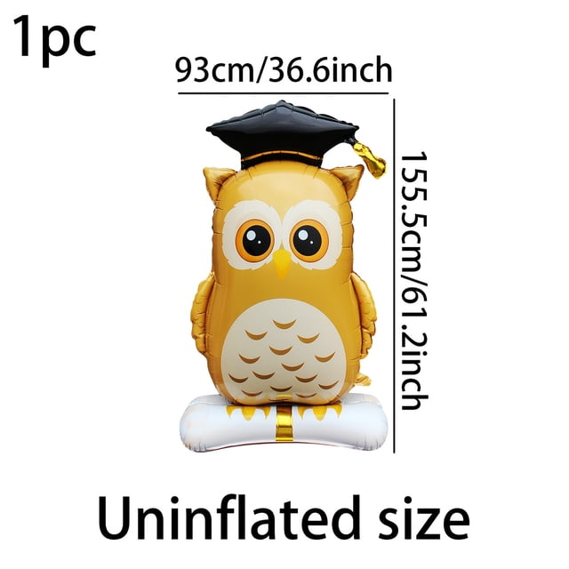 1Pcs 150cm Large Stand Graduation Brown Yellow Owl Doctor Balloons Graduation Party Decorations Balloon