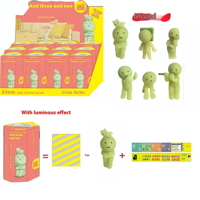 Caja sorpresa Smiski de Sonny Angel Hippers, serie de fiestas de baño, elfo noctilucente, minifiguras, cajas misteriosas, regalo de Navidad para niños