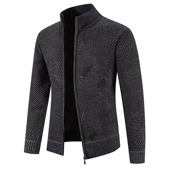 Vedolay Mens Sweater Knit Button Cardigan Long Sleeve Thick Open Front Sweater Dark Gray,XL