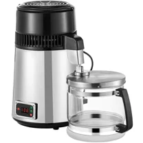 1.1 Gallon/4L Water Distiller Countertop 750W 304 Stainless Steel Distilled Water Maker Machine with Glass Carafe, Home Pure Clean Water Device