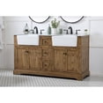 thumbnail image 3 of Elegant Decor Franklin 60" Aluminum MDF Double Bathroom Vanity in Driftwood, 3 of 3