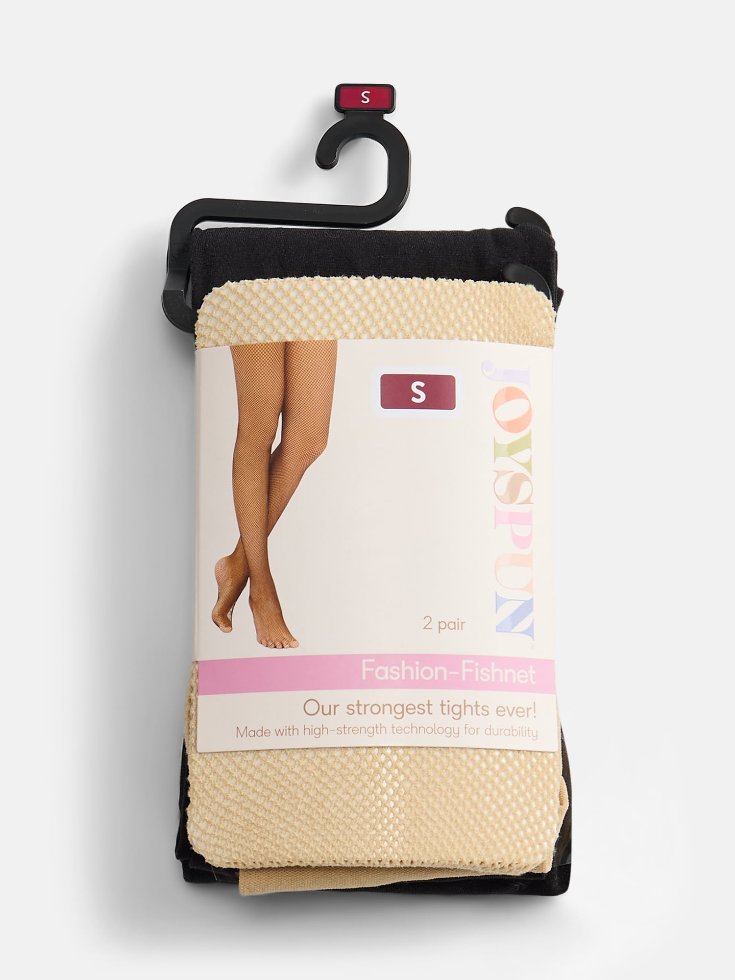Joyspun Women's Fishnet and Solid Tights, 2-Pack, Sizes S-3XL