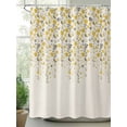 thumbnail image 2 of Weeping Flowers Shower Curtain Set, Waterproof Shower Curtains for Bathroom, Yellow Grey Spring Floral Rustic Burlap Washable Fabric Cloth Bath Curtain for Bathtub Decoration with Hooks 48x72 Inches, 2 of 6