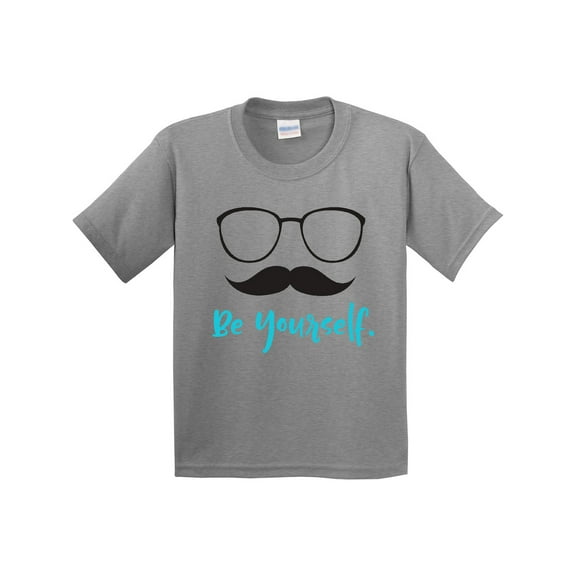 Inktastic Be Yourself, Glasses, Mustache, Moustache Youth T-Shirt