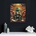 thumbnail image 4 of Nawypu Dinosaur Bathroom Decor Canvas Wall Art Farmhouse Bathroom Picture Dinosaur Sitting in Toilet Reading Newspaper Painting for Toilet Bathroom Animals Artwork Framed, 4 of 4