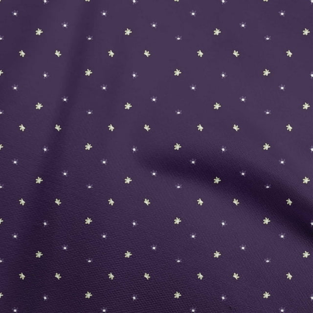 oneOone Rayonne Violet Tissu Floral Matière de Robe Tissu Imprimé Tissu au Mètre 56 Pouces de Large