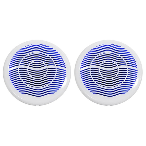 (2) Rockville MS10LW 10" 2400 Watt White Marine/Boat 10" Free Air Subwoofers w/LED