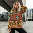 thumbnail image 5 of SCRAWLGOD Aztec Ethnic Womens Hoodies Pullover Graphic Sweaters for Women Trendy Drop Shoulder Collar Ladies Hooded Sweatshirts Soft Women Trendy Clothes Outfits Size 2XL, 5 of 7