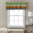 thumbnail image 3 of Farmhouse Valance Curtain Gradient Color Geometric Beige Brown Gray Wood Grain Window Valances Rod Pocket Short Curtains Window Treatments for Kitchen Bedroom Bathroom Laundry 42" x 18", 3 of 9