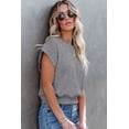 thumbnail image 4 of Women's Gray Textured Knit Short Sleeve Top, 4 of 7