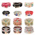 thumbnail image 2 of Conjunto de pulseras de tejido elástico multicapa bohemio para mujer, combinación de cuentas de corazón, mariposa, mal de ojo, pulsera, amuleto, regalos de joyería Tan Jianjun  unisex, 2 of 2