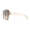 thumbnail image 4 of Womens Rectangle Rimless Thick Plastic Retro Designer Sunglasses Peach Brown Mirror, 4 of 4