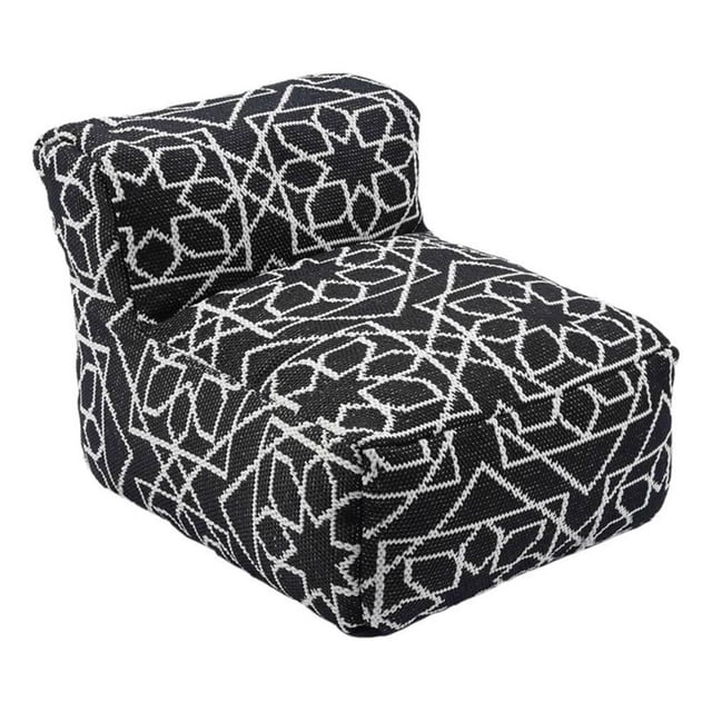Pemberly Row Pouf d'Appoint Noir de Transition pour l'Extérieur Fait à la Main