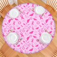 thumbnail image 2 of Pink Breast Cancer Awareness Pattern Round Fitted Tablecloth with Elastic Edge,Dining Table Cover Waterproof,Outdoor Round Tablecloth for Camping,Dining,Indoor and Outdoor, 2 of 7