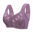 thumbnail image 1 of ManxiVoo Wireless Front Close Bra Full Coverage Support Wide Soft Straits Comfort Fit for Everyday Wear 46 Size Purple, 1 of 3