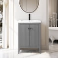 thumbnail image 4 of Vanity Art 24" Double Door Bathroom Vanity Cabinet with Undermount Sink, Free Standing Storage Cabinets with Ceramic Countertop, and Removable Shelve, 4 of 5