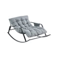 thumbnail image 2 of Holaki Rocking Chair with Extra-Wide Technical leather  Upholstered Gliding Chair Boucle Reclining Chair, Modern Accent Chair for Living Room Nursery Bedroom, 2 of 10