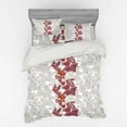 thumbnail image 2 of Ambesonne Floral Bedding Set 3 Pcs, Romantic Vİbrant Boho, Twin XL, Red Black Grey, 2 of 3