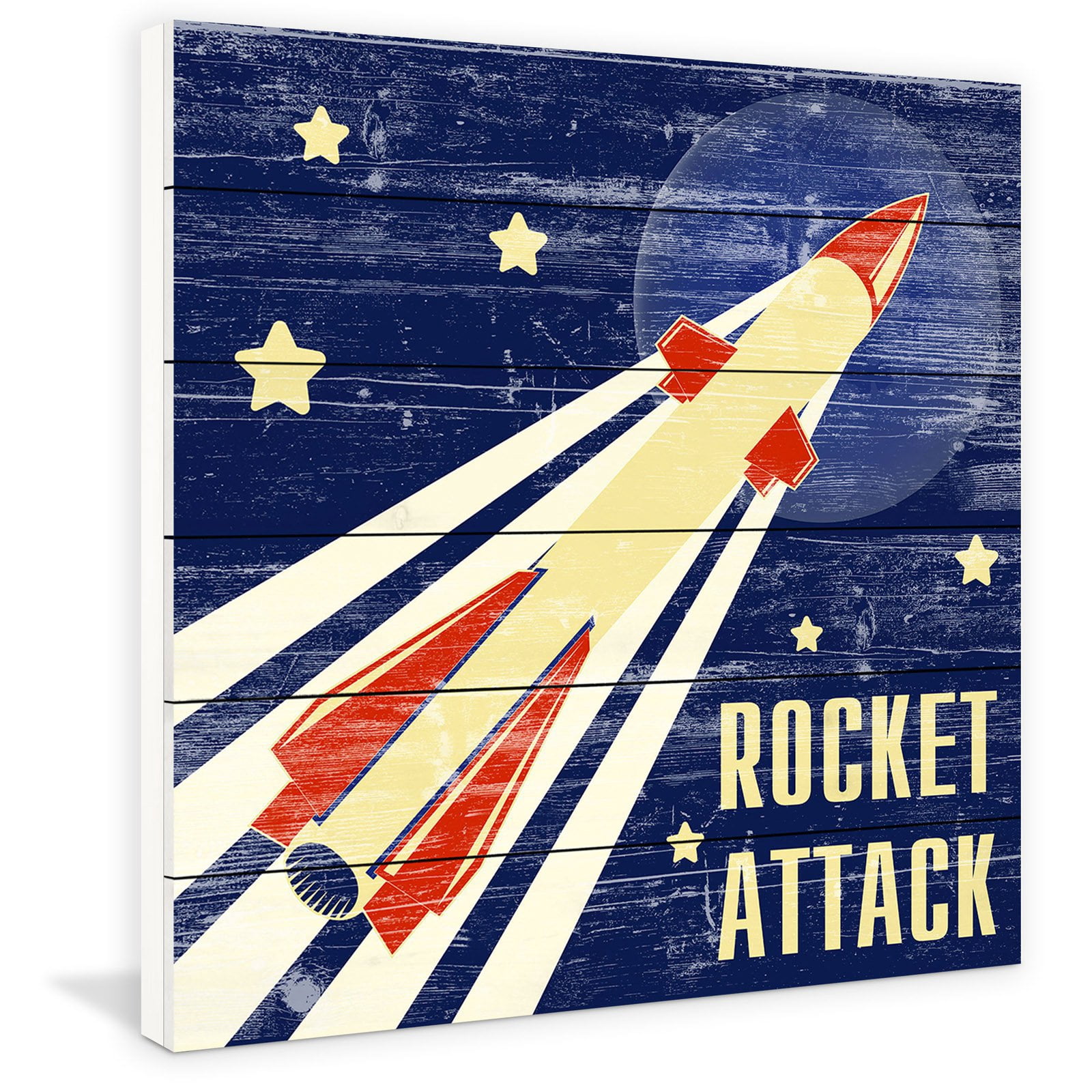 Marmont Hill - "Rocket Attack" Painting Print on White Wood