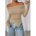thumbnail image 3 of PRETTYGARDEN Women's Long Sleeve Shirts Off Shoulder Tops Going Out Slim Fitted Y19K Blouses Fall Fashion Clothes, 3 of 6