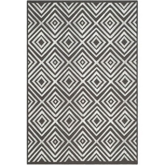 SAFAVIEH Kilim Rachyl Geometric Diamonds Wool Area Rug, Charcoal, 4' x 6'