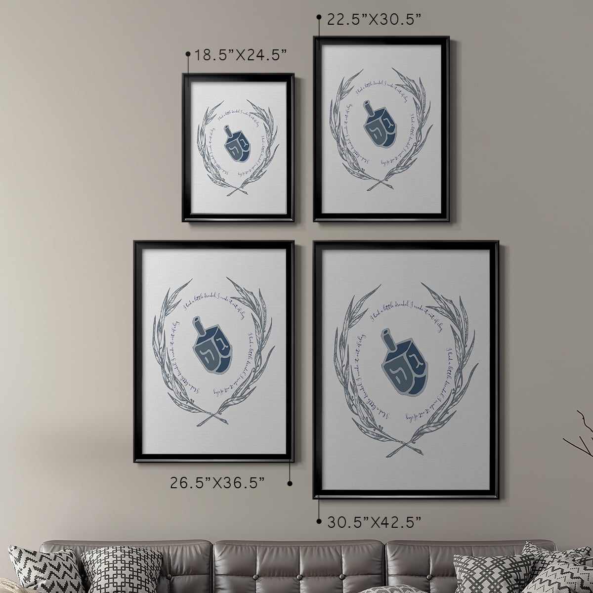 Hanukkah Dreidel Premium Framed Print - Ready to Hang