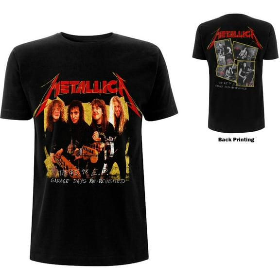 Metallica Men's Garage Photo Yellow T-Shirt Black Small