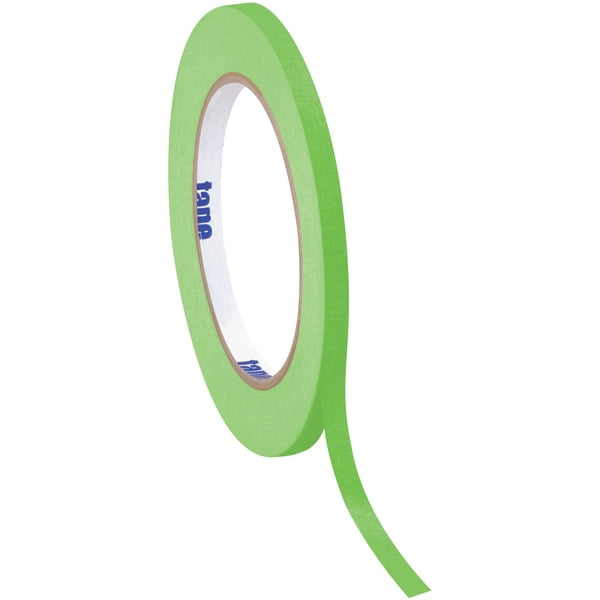 Tape Logic® Color Masking Tape, 3" Core, 0.25" x 180', Light Green, Case Of 144