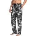thumbnail image 4 of Top-kevin Gothic Skulls Print Men's Pajama Pants Cartoon Dinosaur Pjs Bottoms with Pockets Sleep Lounge Pants for Men, 4 of 13