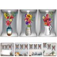 thumbnail image 3 of 3pcs Flower Wall Stickers Potted Plants 3D Wall Decals Home Office Decorations, 3 of 4