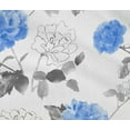 thumbnail image 4 of oneOone Cotton Flex Medium Blue Fabric Flower & Leaves Watercolor Quilting Supplies Print Sewing Fabric By The Yard 40 Inch Wide, 4 of 4