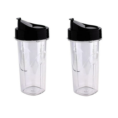

2 Pack Replacement 24Oz Blender Cup with Flip Top to Go Lid Compatible for Pro 1200W Blenders Accessories