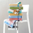 thumbnail image 5 of Unique Bargains Hand Towels Set of 4 Striped Cotton Blue Orange/Blue Yellow 13" x 29", 5 of 5