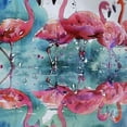 thumbnail image 5 of Orinice  Animal Shower Curtain, Flamingos Love Birds Feather Romance Brushstroke Splash Watercolor Effect, Cloth Fabric Bathroom Decor Set with Hooks,  36x72, 5 of 7