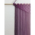thumbnail image 3 of Large Handmade Minimalist wall hanging, Eggplant Boho Ombre tapestry, Macrame Art on wooden dowel with Cotton Cords, Chic design  Decor, 3 of 7